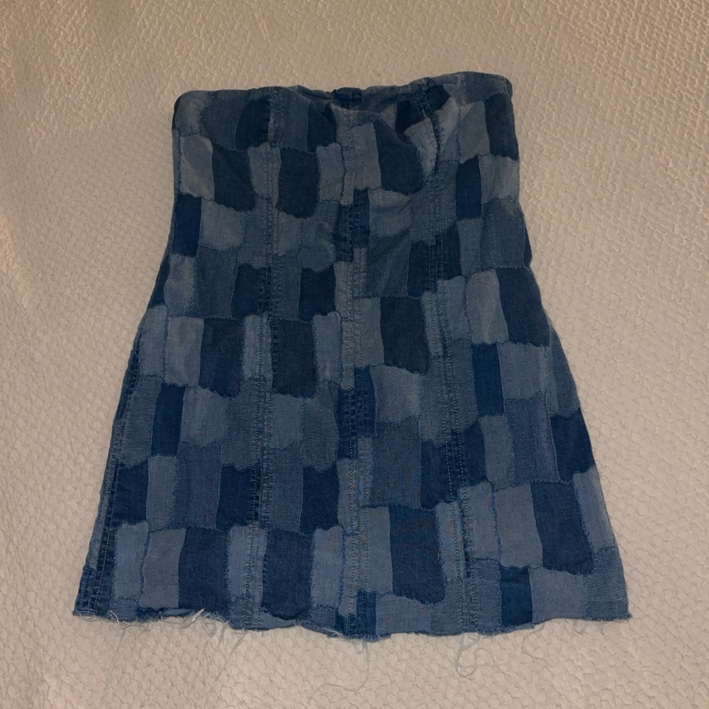 Wild Fable denim strapless mini dress